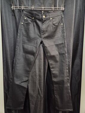 7 For All Mankind Black Skinny Jeans with Gold Hardware